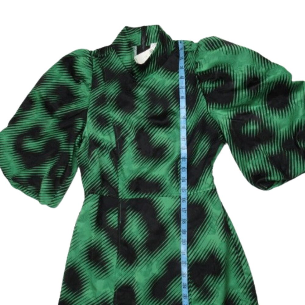 Essentiel Antwerp Elixir Puff-Sleeve Mini Dress Green 6 - Picture 8 of 16